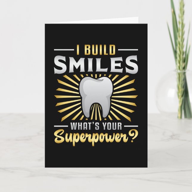 Dentist Zähne Zahn Superpower Funny Geschenk Karte (Vorderseite)