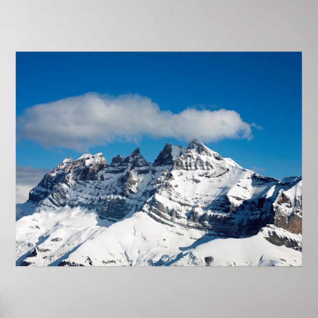 Dents du Midi Switzerland Holiday Card Poster (Vorne)