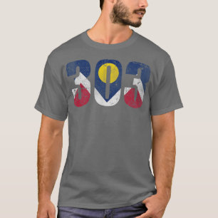 Denver 303 Flag Colorado Retro Fade T-Shirt