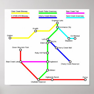 Denver Bike Map Poster