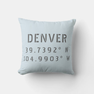 Denver Breitengrad Längengrad Kissen