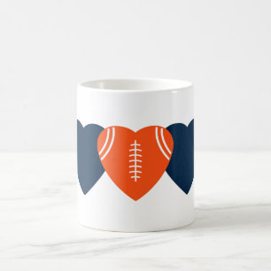 Denver Broncos Football Herzdesign Kaffeetasse