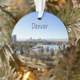 Denver City and Mountains Colorado Ornament