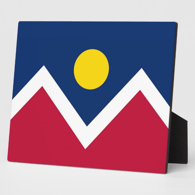 Denver City Flag, Colorado Staat Plaque Fotoplatte (Seite)