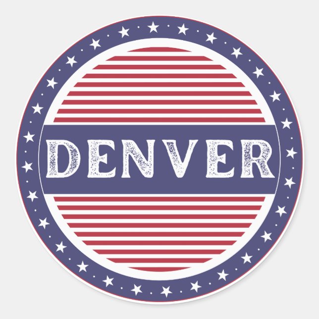 Denver City Pride Emblem – American Identity Runder Aufkleber (Vorderseite)