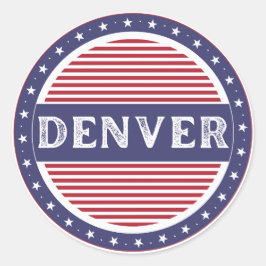 Denver City Pride-Emblem – Amerikanische Identität Runder Aufkleber