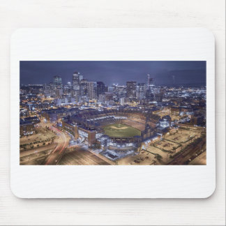 Denver City Skyline and Coors Field at Night Mousepad