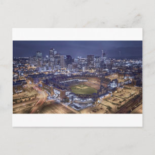 Denver City Skyline and Coors Field at Night Postkarte