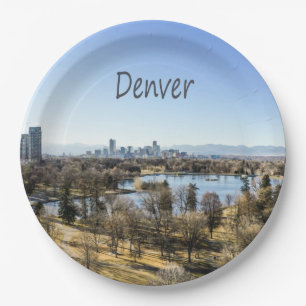 Denver City und Mountain Colorado Pappteller