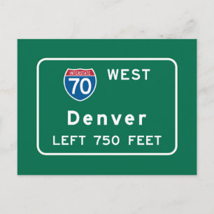 Denver, CO Road Sign Postkarte