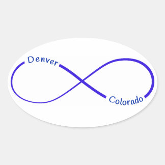 Denver CO Unendlichkeitsticker Ovaler Aufkleber