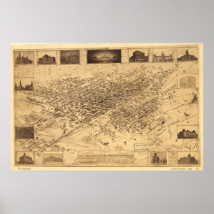 Denver Colorado 1881 Panoramakarte Poster