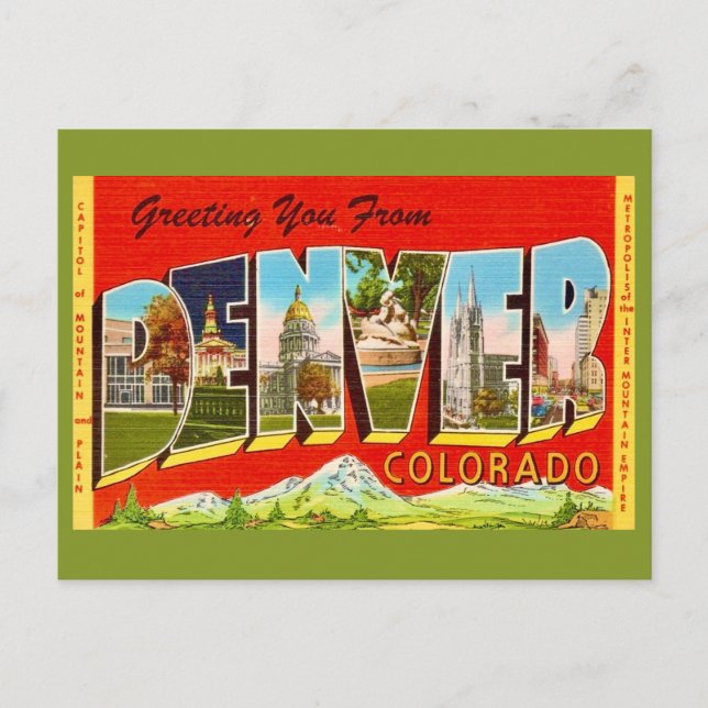 Denver Colorado alte Postkarte (Vorderseite)
