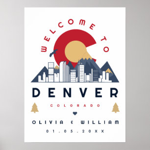 Denver Colorado Begrüßung der Skyline Poster