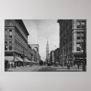 Denver, Colorado - Blick nach unten 16th Street Vi Poster