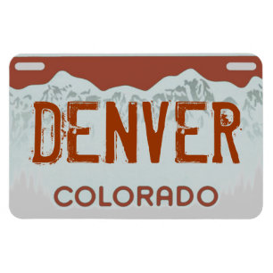Denver Colorado Braunen Nummernschild-Magnet Magnet