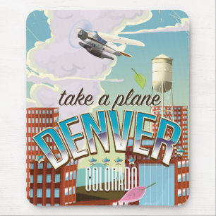 Denver Colorado Cartoon Reiseplakat Mousepad