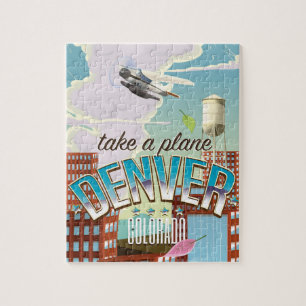 Denver Colorado Cartoon Reiseplakat. Puzzle