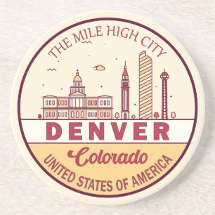 Denver Colorado City Skyline Emblem Getränkeuntersetzer