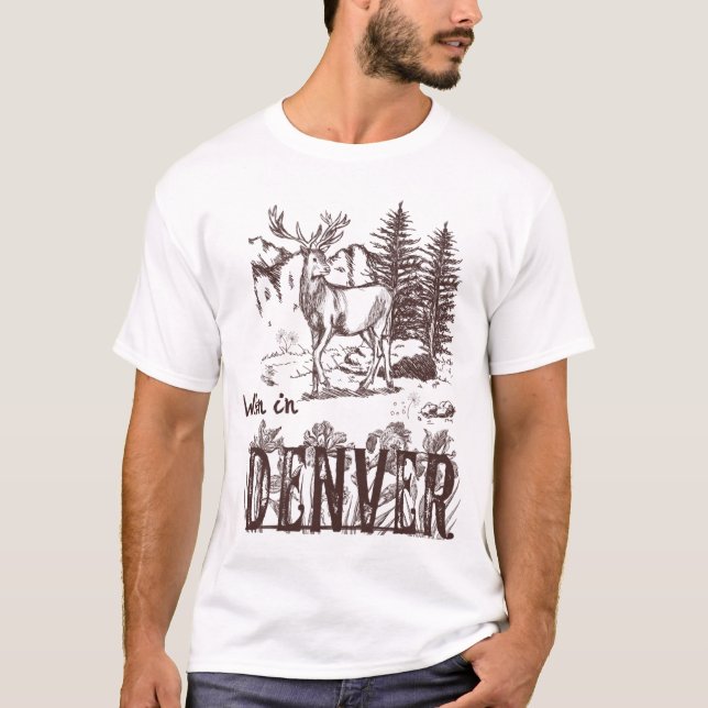 Denver Colorado Deer Nature Scene Design T-Shirt (Vorderseite)