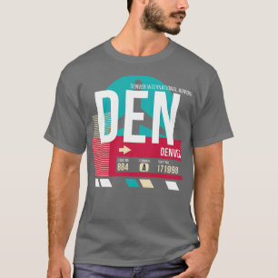 Denver Colorado DEN Airport Code Gepäckstück Tag T-Shirt