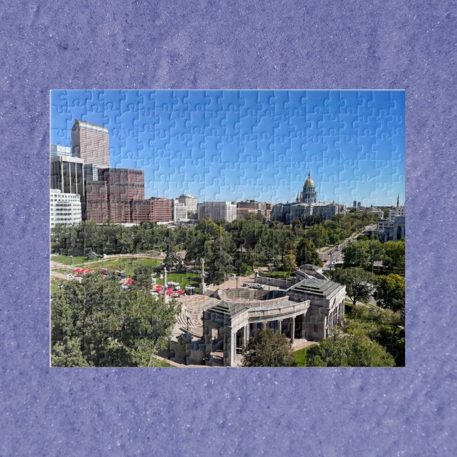 Denver Colorado Downtown Landscape Puzzle (A puzzle of downtown Denver, Colorado including the state capitol building.)