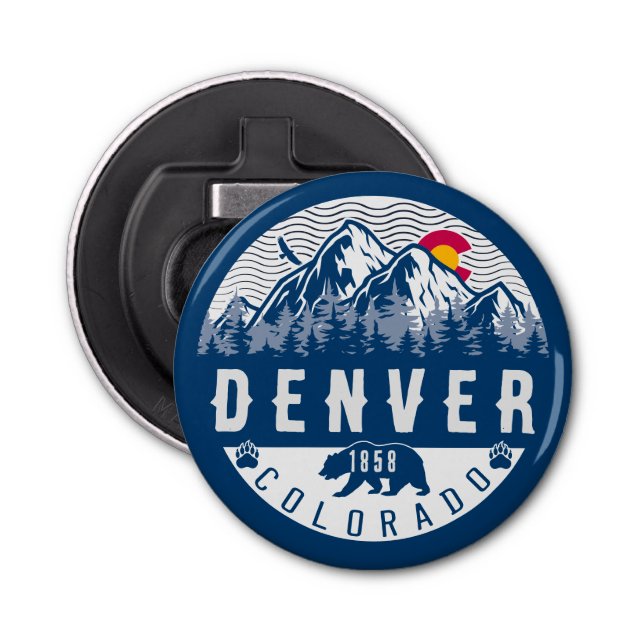 Denver Colorado Flag Camping Wandern Souvenirs 80e Flaschenöffner (Vorderseite)