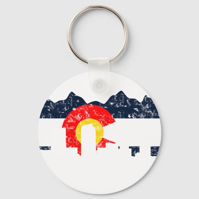 Denver Colorado Flag Schlüsselanhänger (Vorderseite)