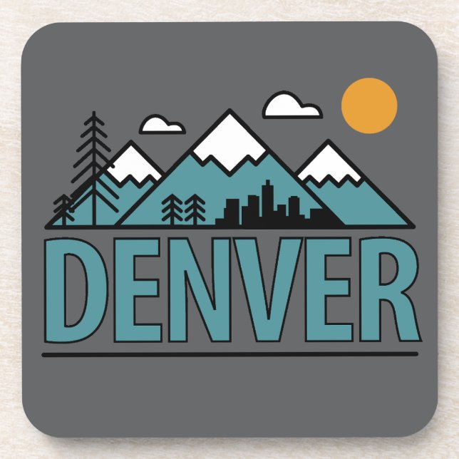 Denver Colorado Getränkeuntersetzer (Vorderseite)