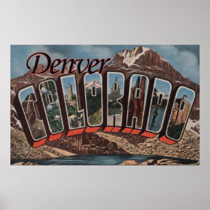 Denver, Colorado - Große Buchstabenszenen Poster