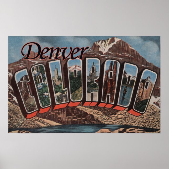 Denver, Colorado - Große Buchstabenszenen Poster (Vorne)