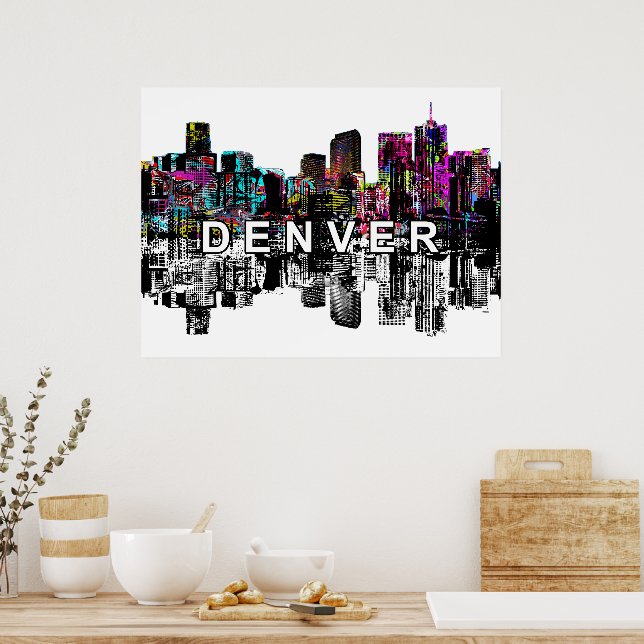 Denver, Colorado in Graffiti Poster (Küche)