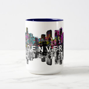 Denver, Colorado in Graffiti Zweifarbige Tasse