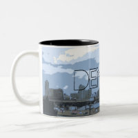 Denver Colorado künstlerische Skyline-Kaffee-Tasse