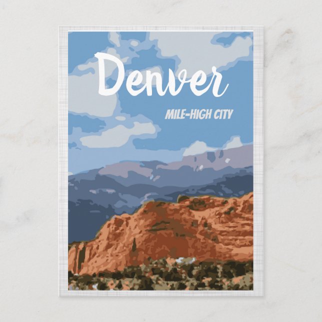 Denver Colorado Mile-High City Postcard Postkarte (Vorderseite)