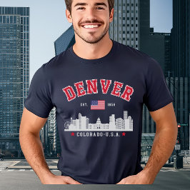 Denver Colorado Modern Skyline City T-Shirt