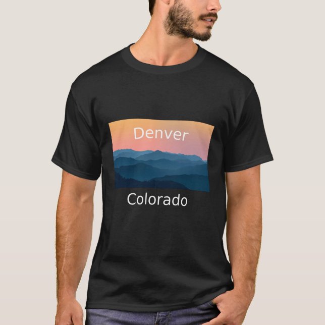 Denver Colorado Mountain sunset hometown T-Shirt (Vorderseite)