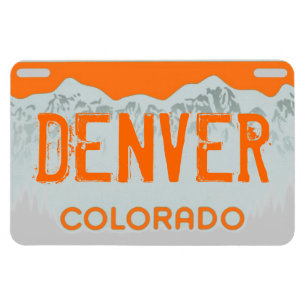 Denver Colorado Orange Nummernschildmagnet Magnet