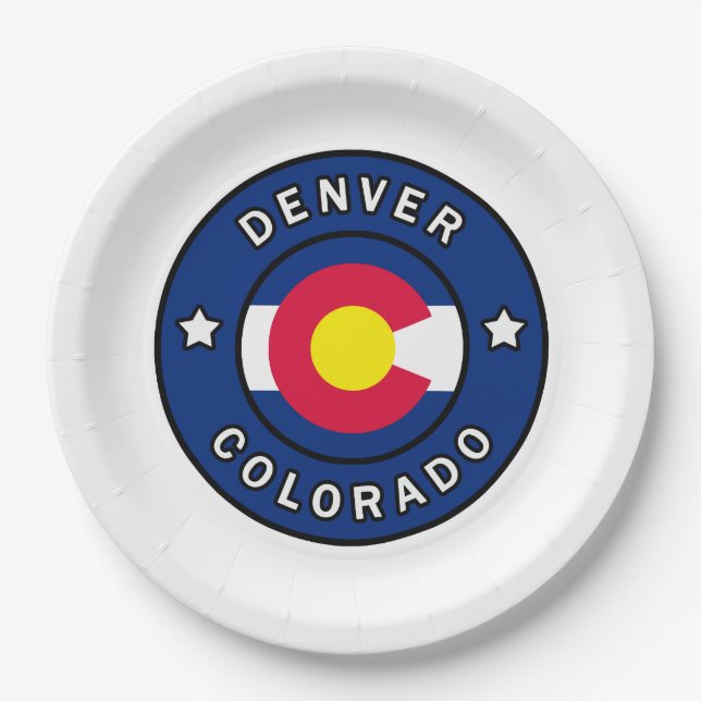 Denver Colorado Pappteller (Vorderseite)