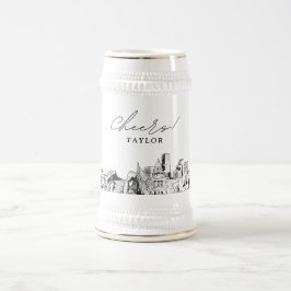 Denver Colorado Personalisiert Skyline Bierglas