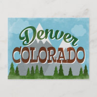 Denver Colorado Postcard Snowy Mountains Spaß