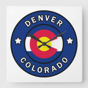 Denver Colorado Quadratische Wanduhr