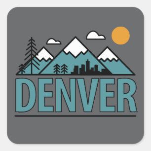 Denver Colorado Quadratischer Aufkleber