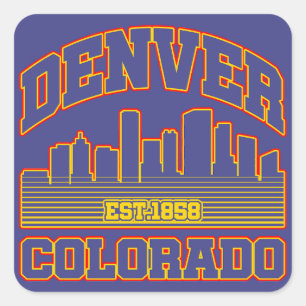 Denver,Colorado Quadratischer Aufkleber