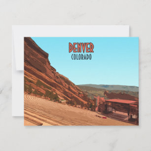 Denver Colorado Red Rocks Vintag Flat Card
