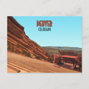 Denver Colorado Red Rocks Vintage Postkarte