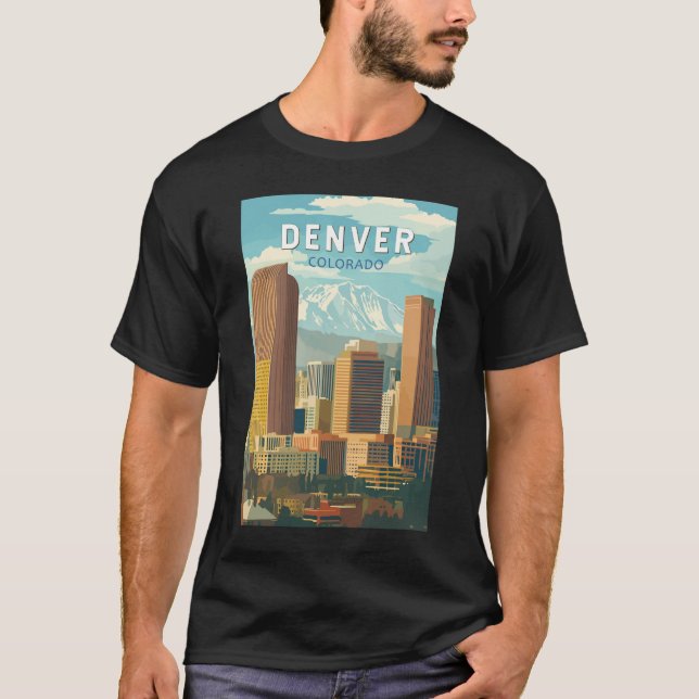 Denver Colorado Reisen Vintag T-Shirt (Vorderseite)
