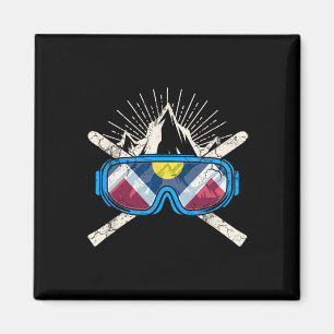 Denver Colorado Skifahren Männer Frauen Kinder Jug Magnet