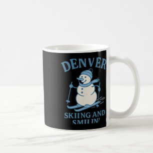 Denver Colorado Skifahren und Smilin Snowman Kaffeetasse