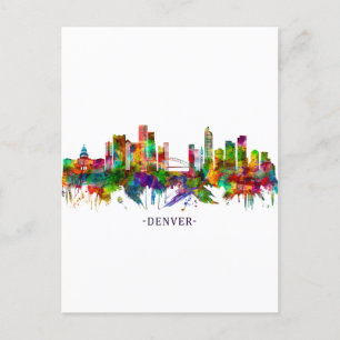 Denver Colorado Skyline Feiertagspostkarte